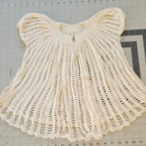 Handmade Antique Crochet Baby Gown Doll Dress